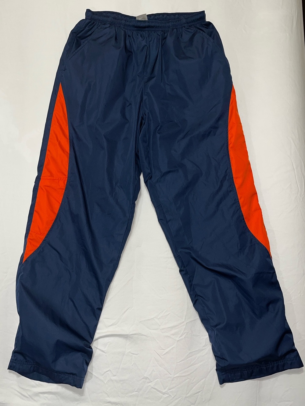 Nike Navy Orange Track Pants Trousers Large Vintage 2000s